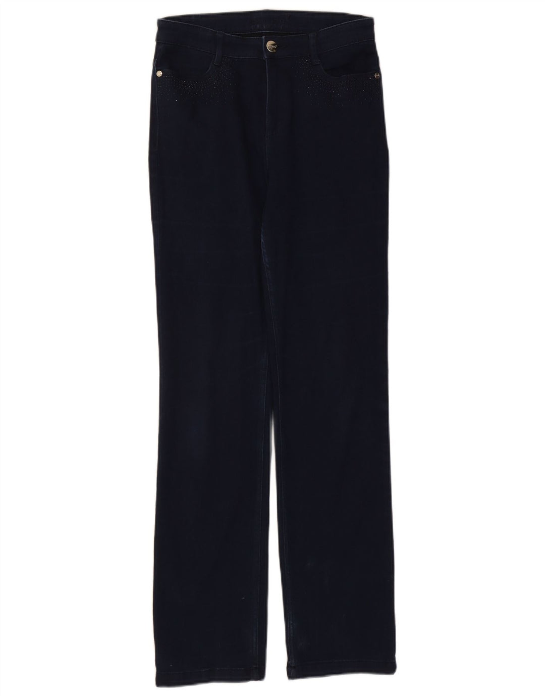 Marks & Spencer Womens Straight Jeans UK 10 Small W27 L30 Navy Blue