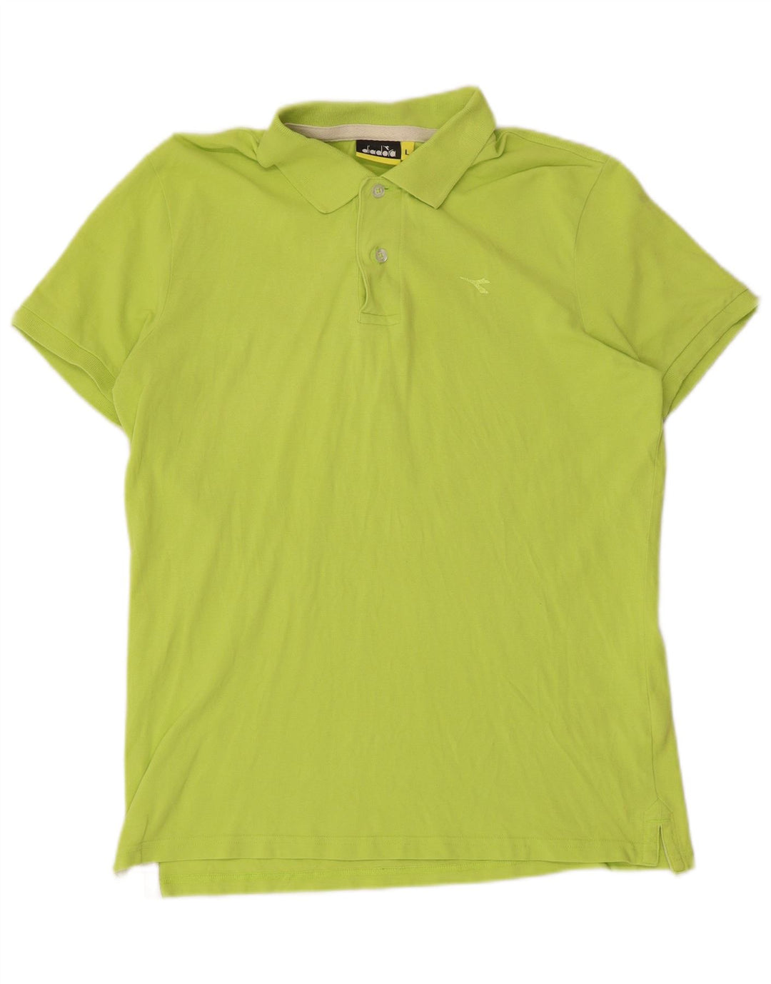 DIADORA Mens Polo Shirt Large Green Cotton
