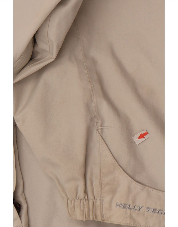 Helly Hansen Mens Hooded Rain Jacket UK 40 Large Off White Nylon