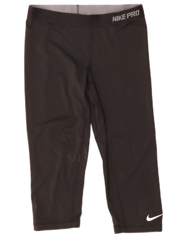 Nike Womens Graphic Capri Leggings UK 26 Large Black Polyester