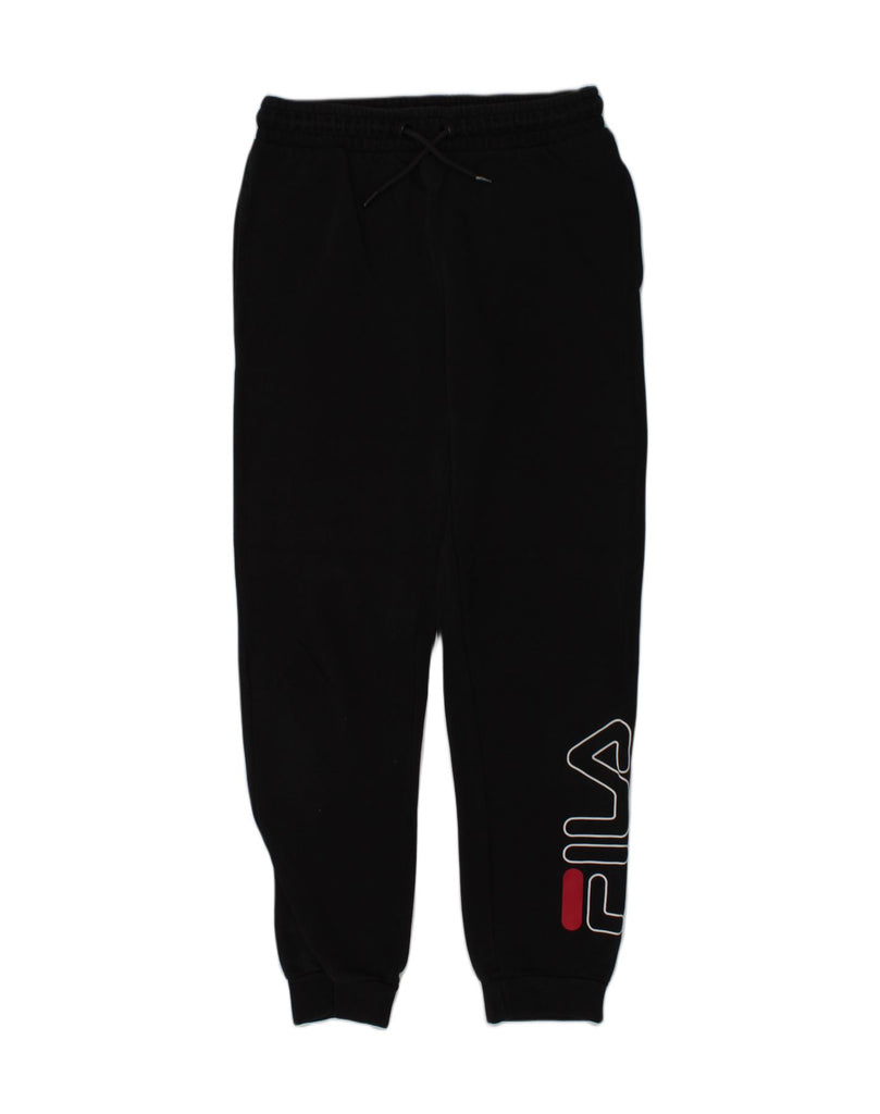 FILA Girls Graphic Tracksuit Trousers Joggers 9-10 Years Black Cotton | Vintage Fila | Thrift | Second-Hand Fila | Used Clothing | Messina Hembry 