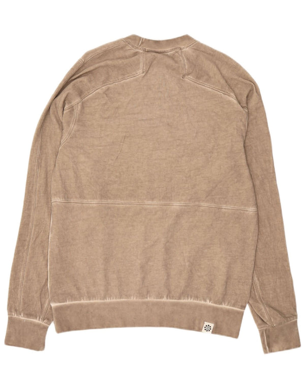 Nike Mens Graphic Sweatshirt Jumper Medium Beige Cotton