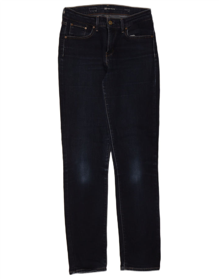 Levi's Womens Slim Jeans W28 L32 Navy Blue Cotton