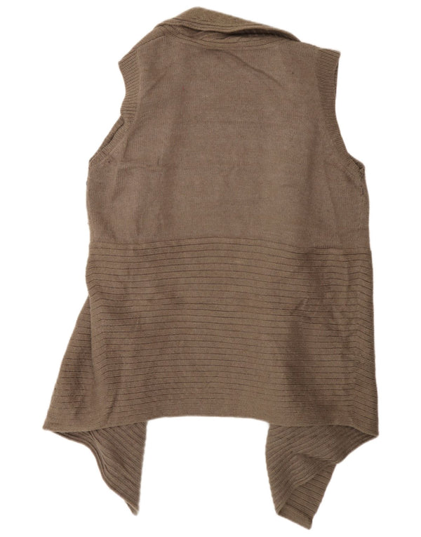 Marks & Spencer Womens Sleeveless Open Cardigan Sweater UK 22 3XL Brown