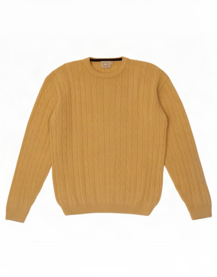 Debenhams Mens Crew Neck Jumper Sweater Medium Yellow Cotton