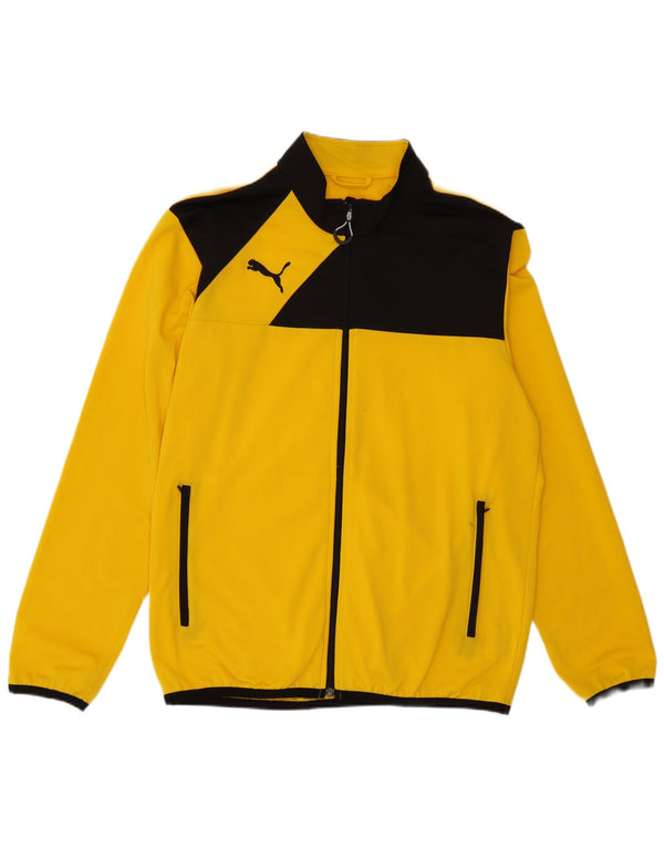 Puma Mens Tracksuit Top Jacket Medium Yellow Colourblock Polyester