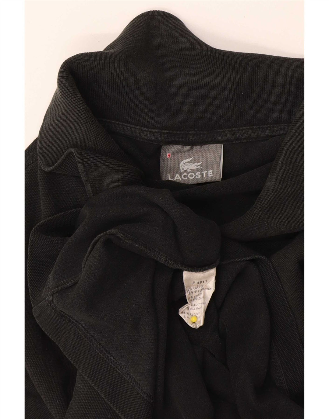 Lacoste Mens Polo Shirt Size 8 3XL Black Cotton