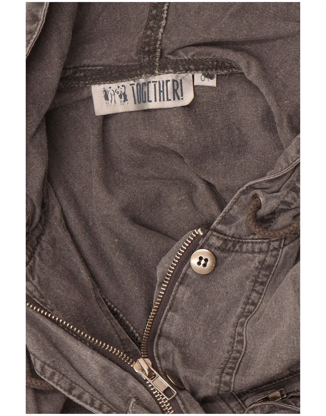 TOGETHER Womens Hooded Jumpsuit UK 14 Medium  Grey