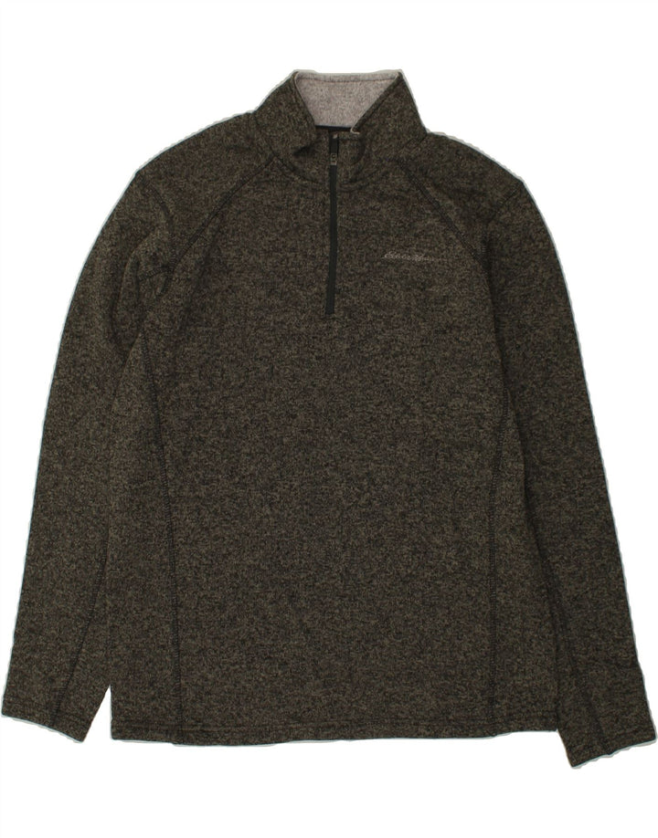 EDDIE BAUER Mens Zip Neck Sweatshirt Jumper Large Grey Polyester Vintage Eddie Bauer and Second-Hand Eddie Bauer from Messina Hembry 