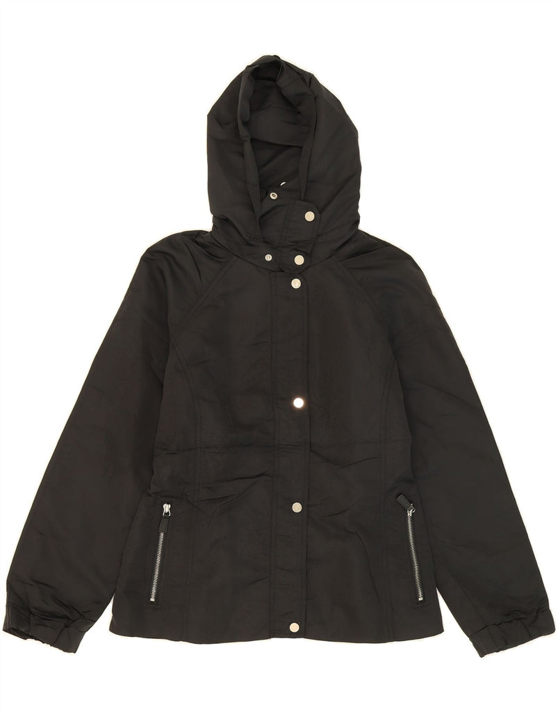 MASSIMO DUTTI Womens Hooded Bomber Jacket UK 14 Large Black Polyester Vintage Massimo Dutti and Second-Hand Massimo Dutti from Messina Hembry 