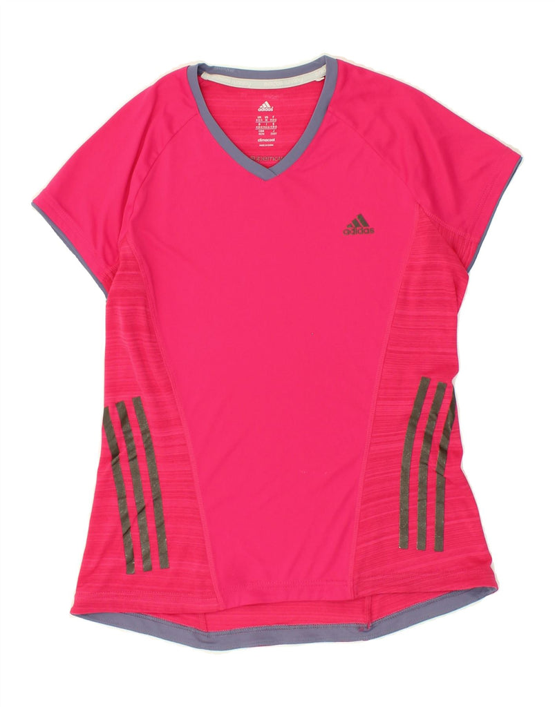 ADIDAS Womens Climacool T-Shirt Top UK 12/14 Medium Pink | Vintage Adidas | Thrift | Second-Hand Adidas | Used Clothing | Messina Hembry 