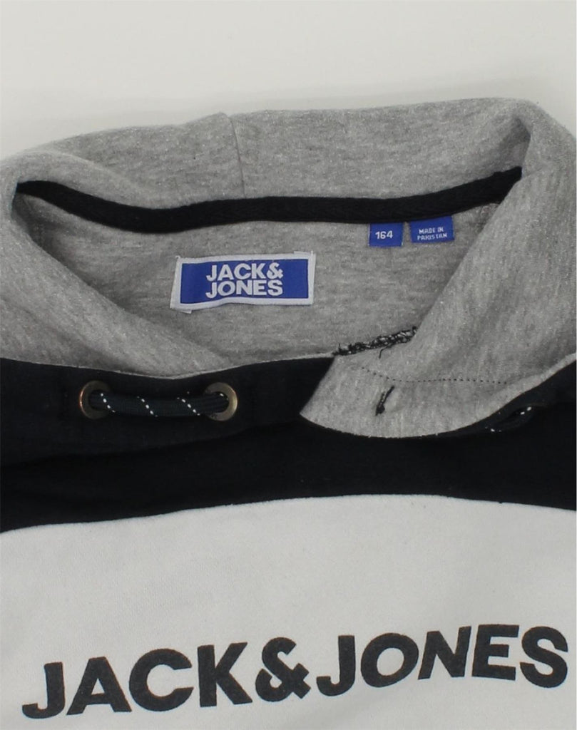 JACK & JONES Girls Graphic Hoodie Jumper 15-16 Years Grey Colourblock | Vintage Jack & Jones | Thrift | Second-Hand Jack & Jones | Used Clothing | Messina Hembry 