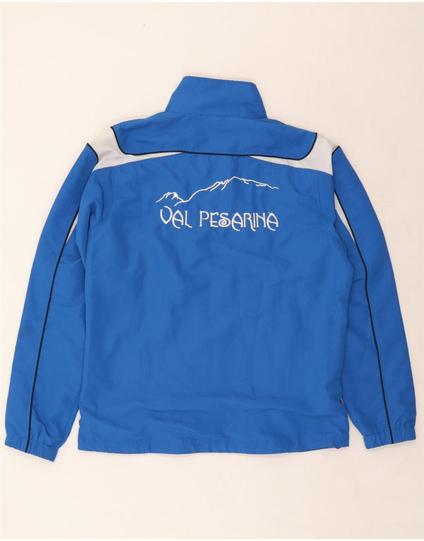 Asics Mens Graphic Tracksuit Top Jacket Large Blue Colourblock Polyester