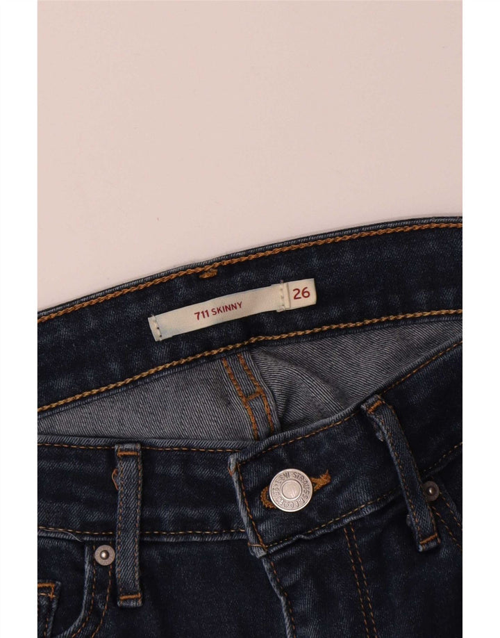 Levi's Womens 711 Skinny Jeans W26 L27 Navy Blue
