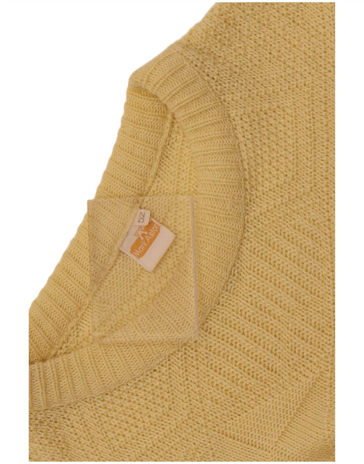 Mark Astor Mens Crew Neck Jumper Sweater IT 52 Large Yellow Geometric
