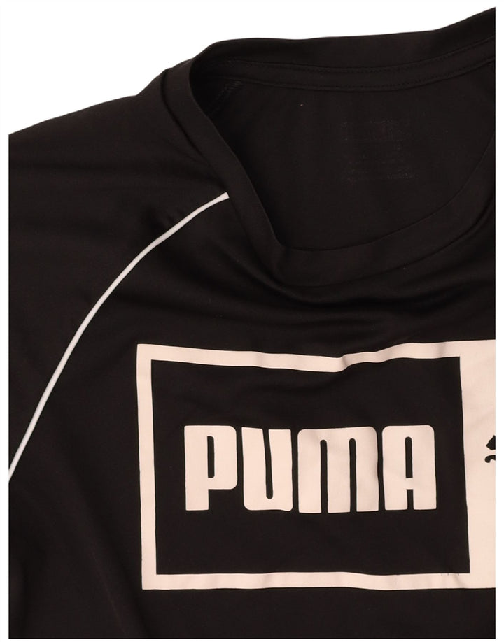 PUMA Womens Graphic T-Shirt Top UK 10 Small Black