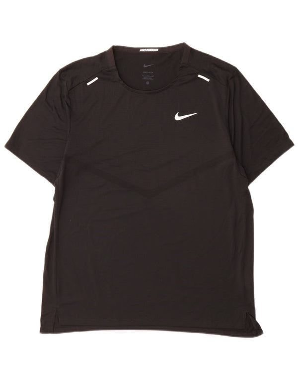 Nike Mens Dri Fit T-Shirt Top Large Black Polyester