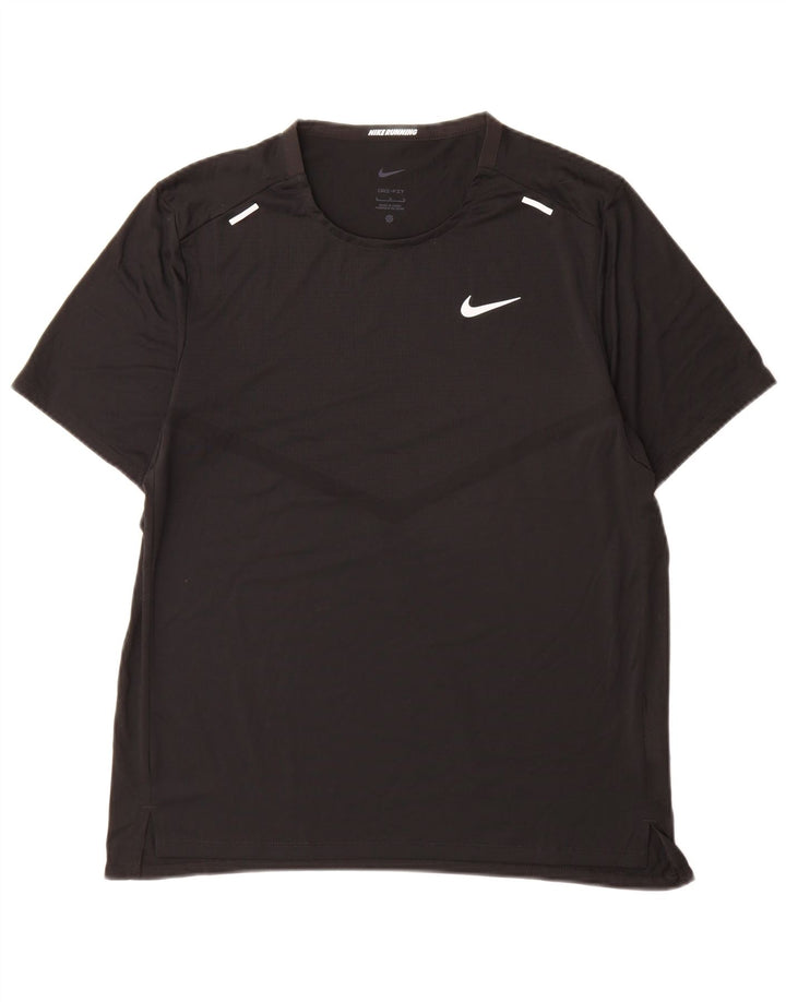 Nike Mens Dri Fit T-Shirt Top Large Black Polyester
