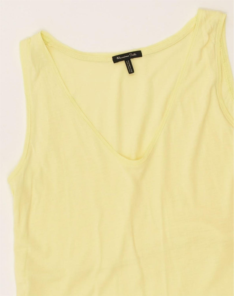 MASSIMO DUTTI Womens Vest Top UK 10 Small Yellow | Vintage Massimo Dutti | Thrift | Second-Hand Massimo Dutti | Used Clothing | Messina Hembry 