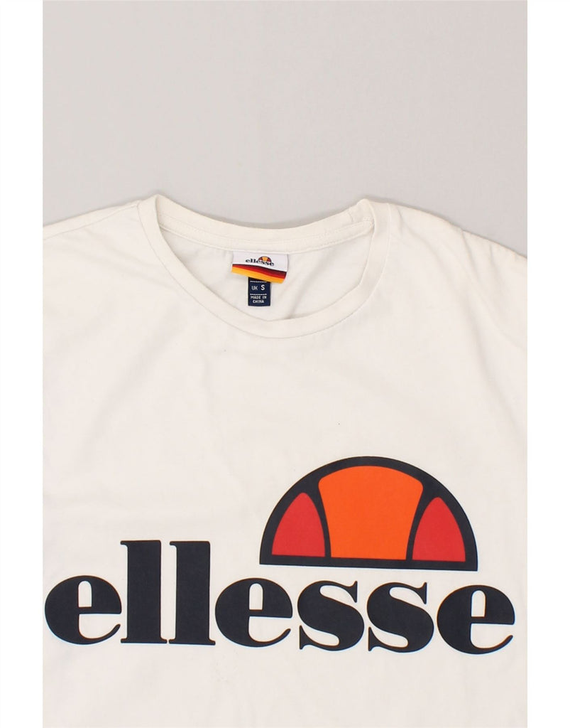 ELLESSE Mens Graphic T-Shirt Top Small White Cotton | Vintage Ellesse | Thrift | Second-Hand Ellesse | Used Clothing | Messina Hembry 