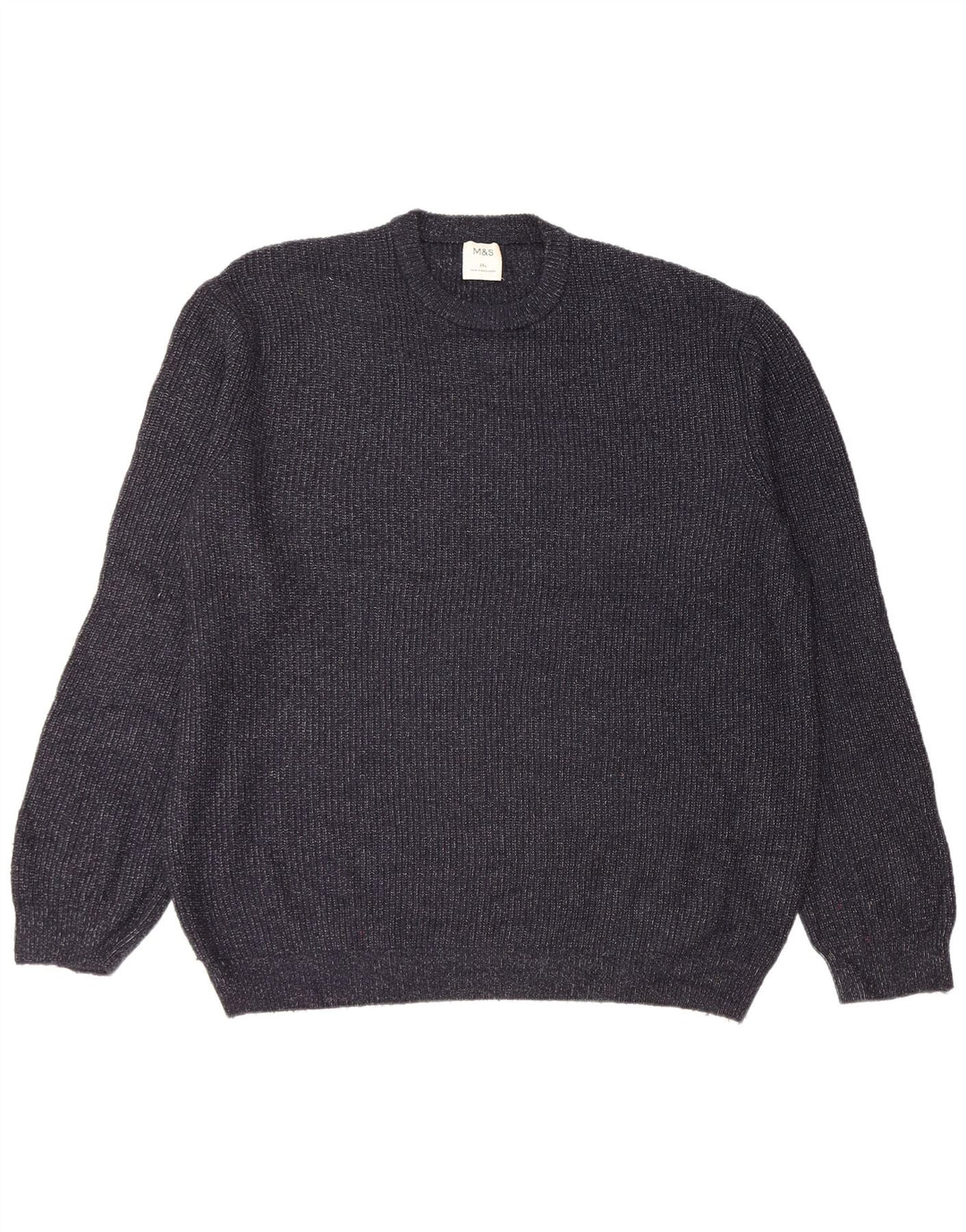 Marks & Spencer Mens Crew Neck Jumper Sweater 2XL Navy Blue Flecked