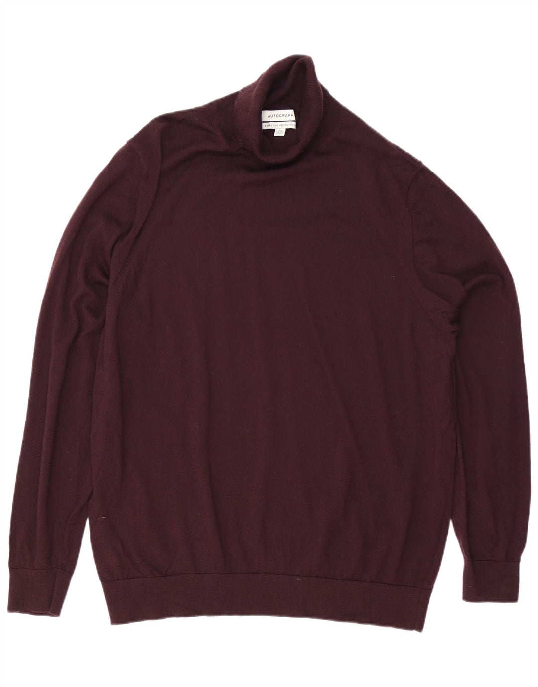 Marks & Spencer Mens Autograph Roll Neck Jumper Sweater 3XL Burgundy