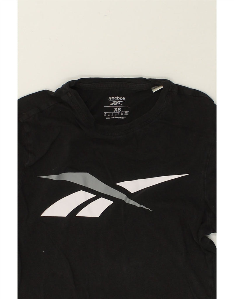 REEBOK Mens Graphic T-Shirt Top XS Black Cotton | Vintage Reebok | Thrift | Second-Hand Reebok | Used Clothing | Messina Hembry 