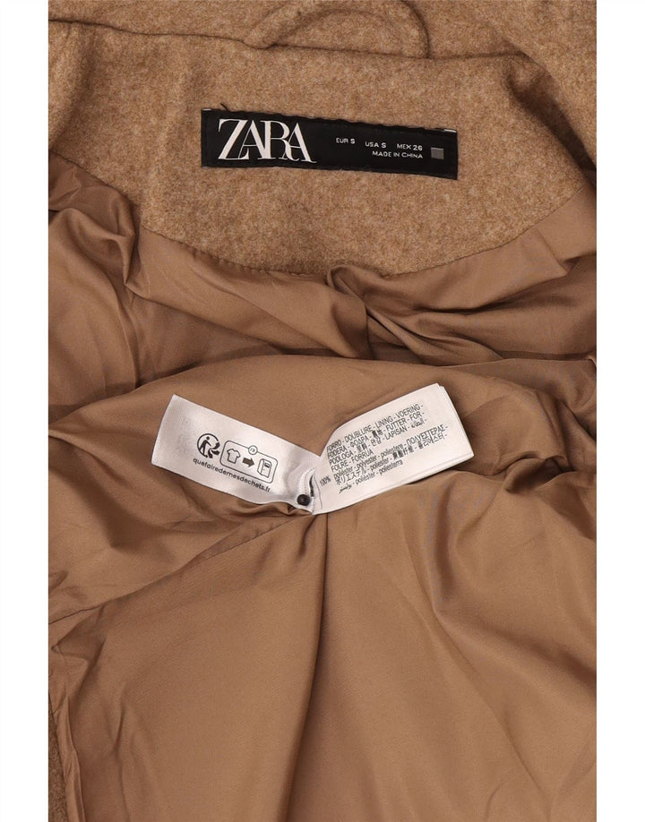 Zara Womens Bomber Jacket UK 10 Small Brown Polyester