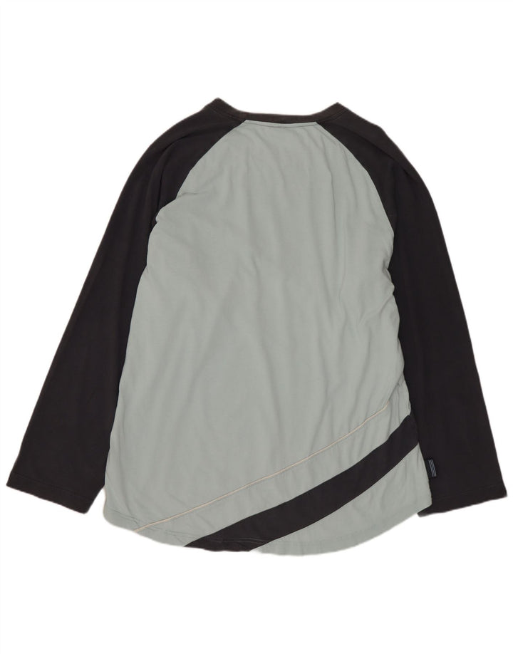 ADIDAS Mens Top Long Sleeve Large Blue Colourblock Cotton