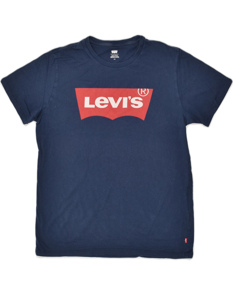 LEVI'S Mens Graphic T-Shirt Top Large Navy Blue Cotton | Vintage Levi's | Thrift | Second-Hand Levi's | Used Clothing | Messina Hembry 