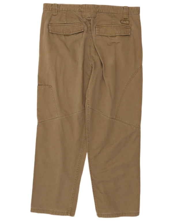 Columbia Mens Loose Fit Cargo Trousers W38 L32 Beige Cotton
