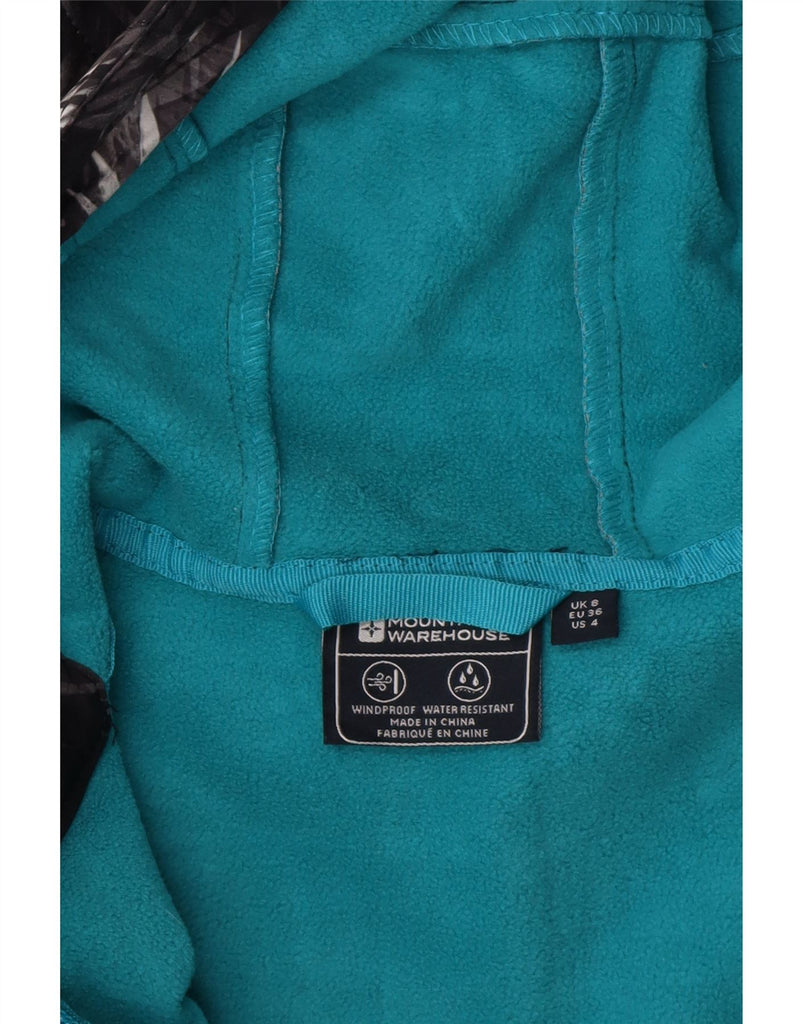 MOUNTAIN WAREHOUSE Womens Hooded Windbreaker Jacket UK 8 Small Grey Floral Vintage Mountain Warehouse and Second-Hand Mountain Warehouse from Messina Hembry 