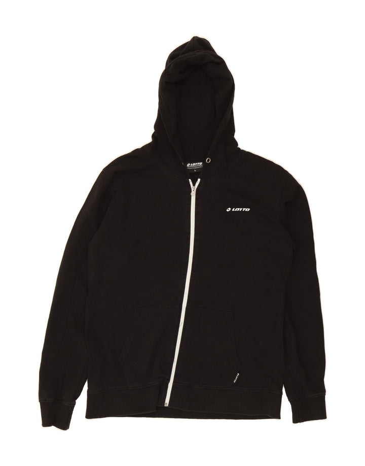 LOTTO Mens Zip Hoodie Sweater Large Black Cotton Vintage Lotto and Second-Hand Lotto from Messina Hembry 
