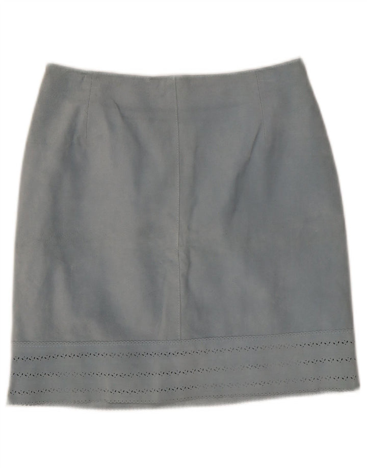 Vintage Womens Leather Skirt IT 42 Medium W27 Blue Leather