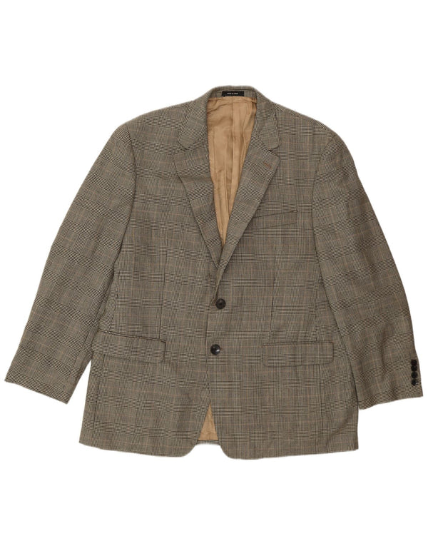Polo Ralph Lauren Mens 2 Button Blazer Jacket UK 44 2XL Beige Houndstooth
