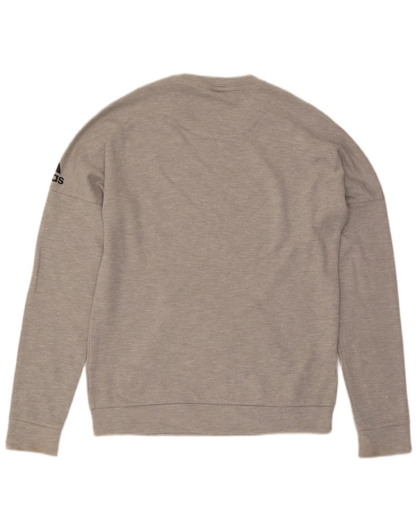 Adidas Mens Graphic Loose Fit Sweatshirt Jumper Small Grey Cotton