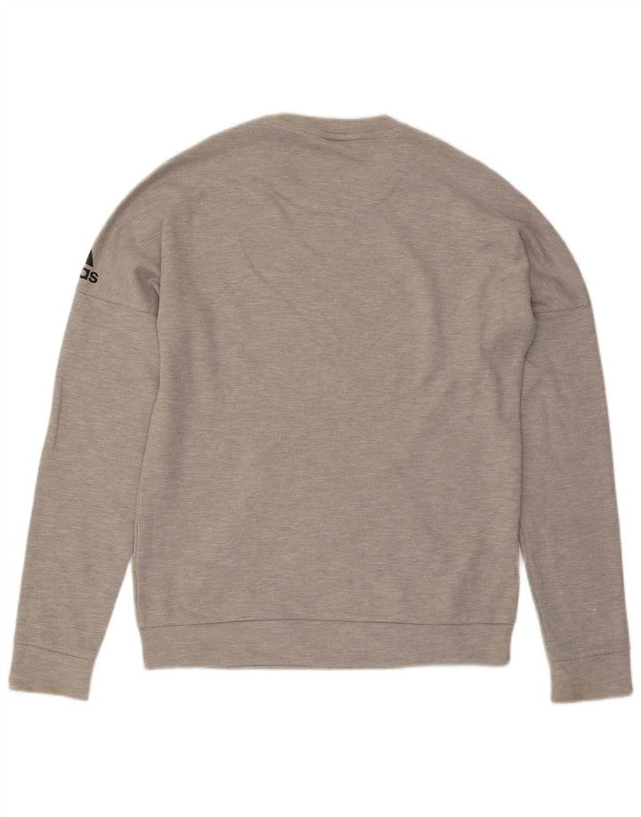 Adidas Mens Graphic Loose Fit Sweatshirt Jumper Small Grey Cotton