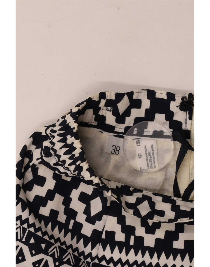 Vintage Womens Pencil Skirt EU 38 Medium W30 Black Geometric Polyester