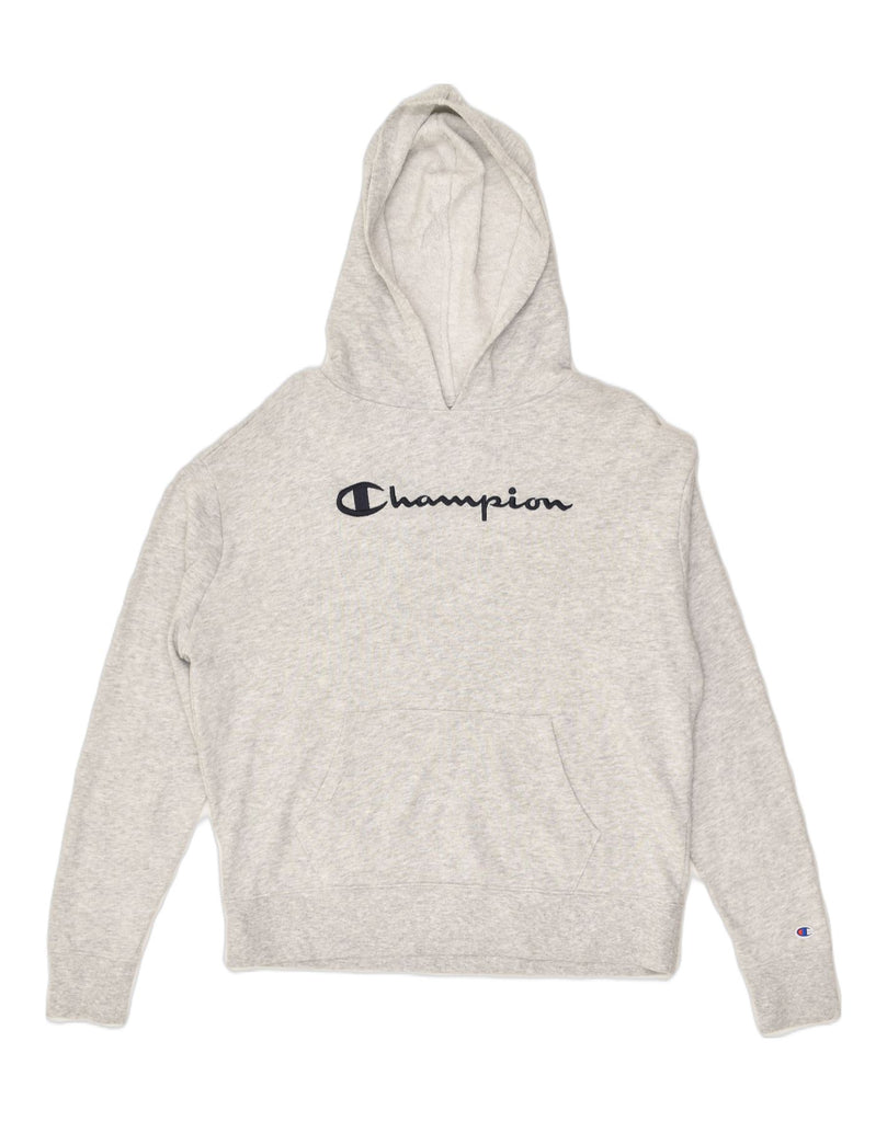 CHAMPION Mens Graphic Hoodie Jumper Small Grey Cotton | Vintage Champion | Thrift | Second-Hand Champion | Used Clothing | Messina Hembry 