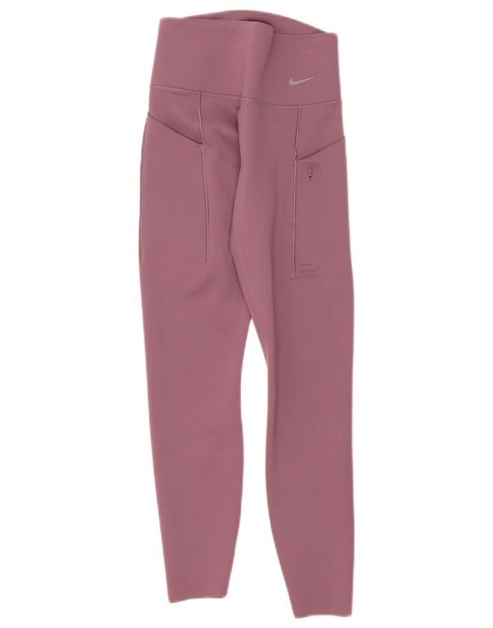 Nike Womens Dri Fit Leggings UK 8 Small Pink Nylon