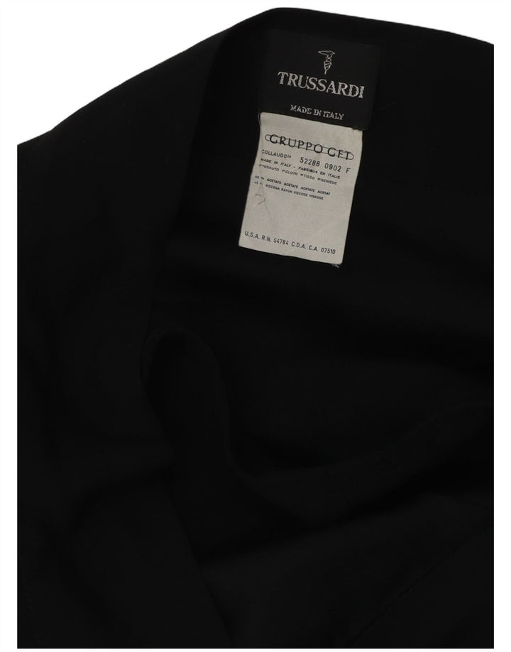 TRUSSARDI Womens Wrap Skirt W32 Large  Black Acetate