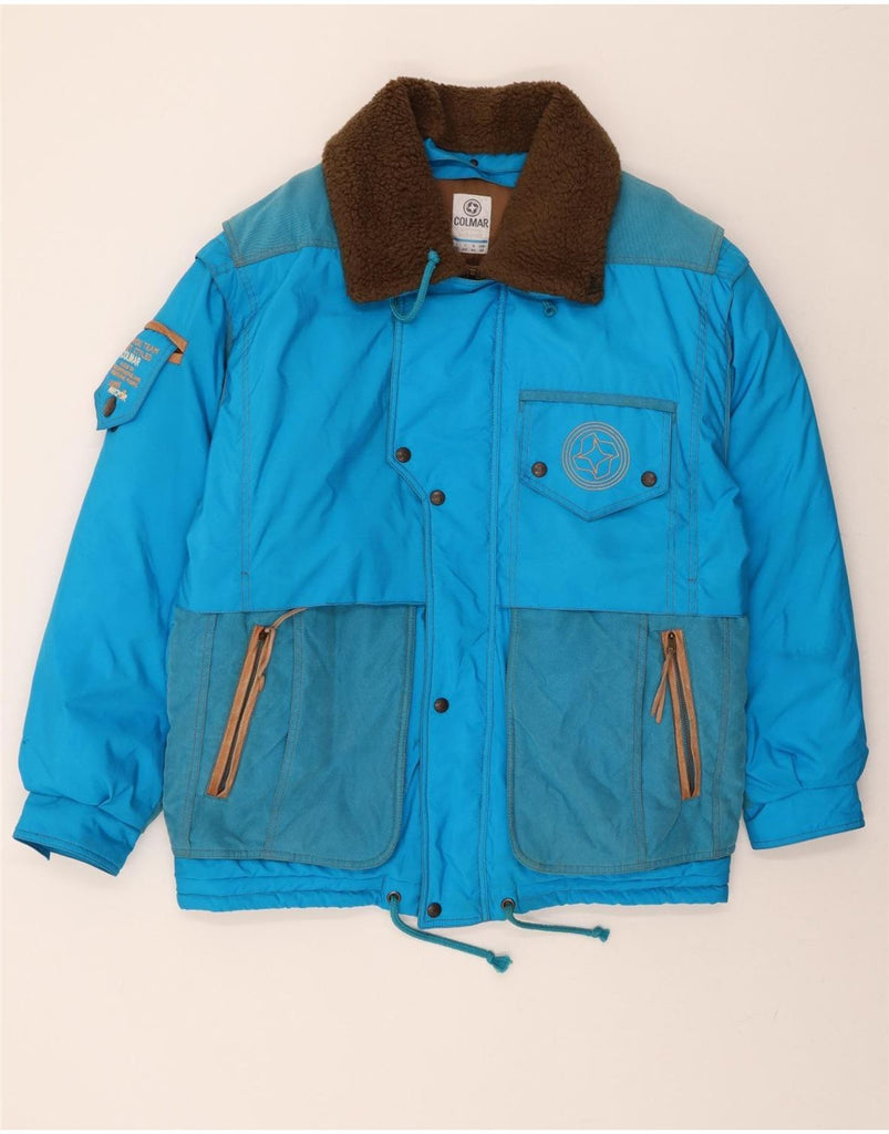 COLMAR Mens Windbreaker Jacket IT 50 Large Blue Colourblock Vintage Colmar and Second-Hand Colmar from Messina Hembry 