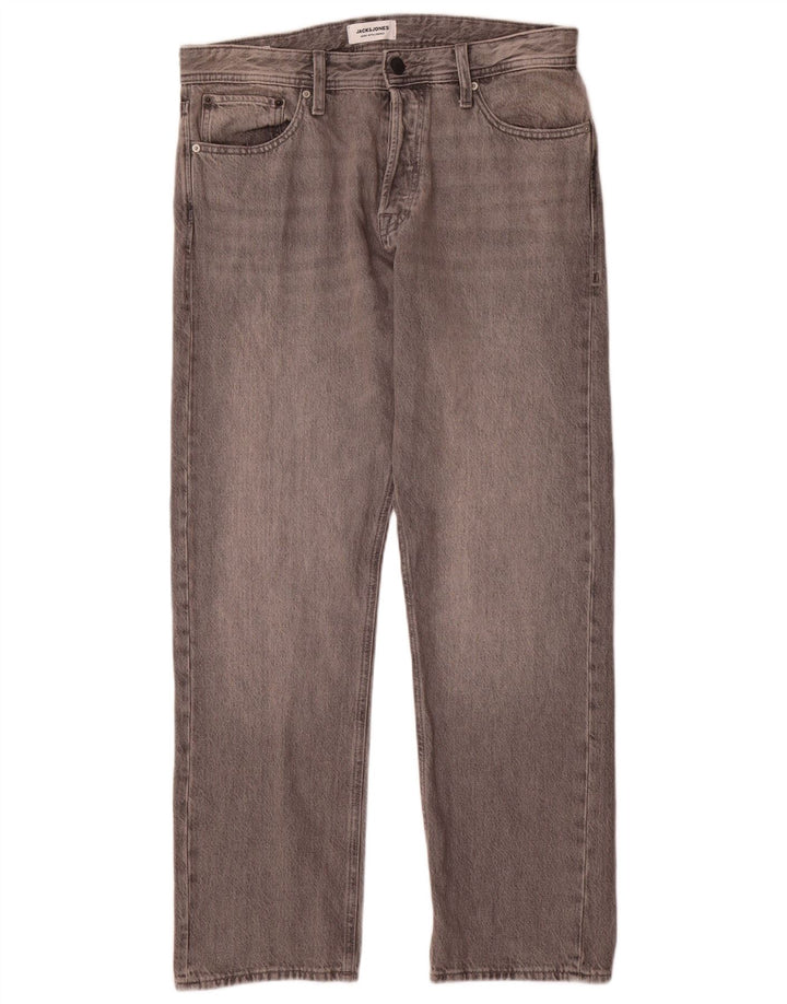 Jack & Jones Mens Slim Jeans W33 L32 Grey Cotton