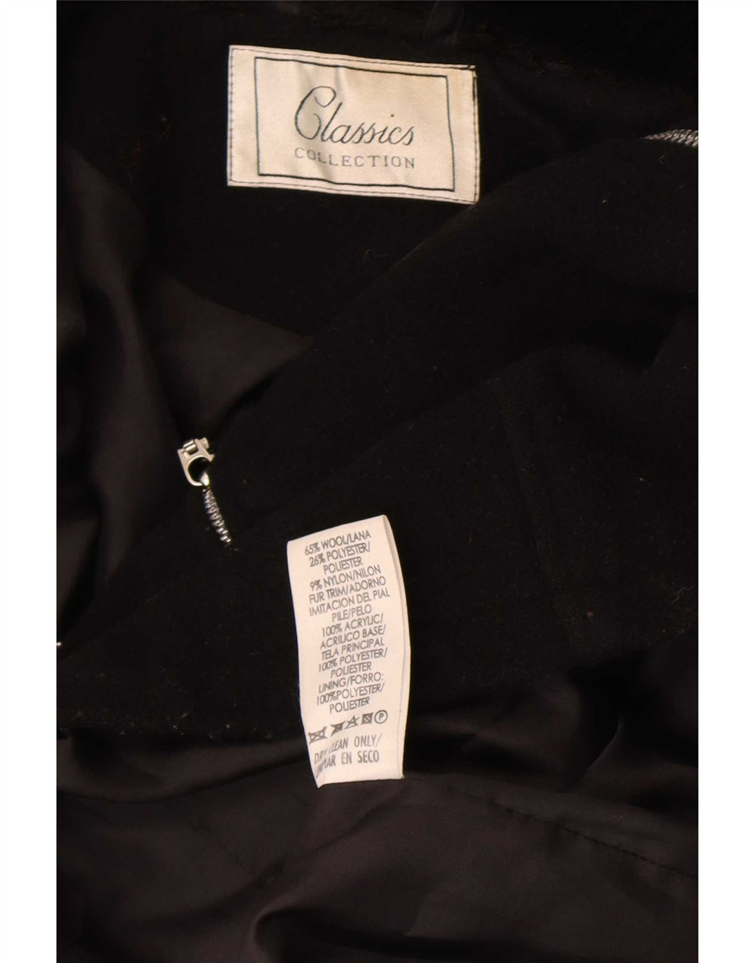 St. Bernard Womens Full Zip Overcoat UK 10 Small Black Wool