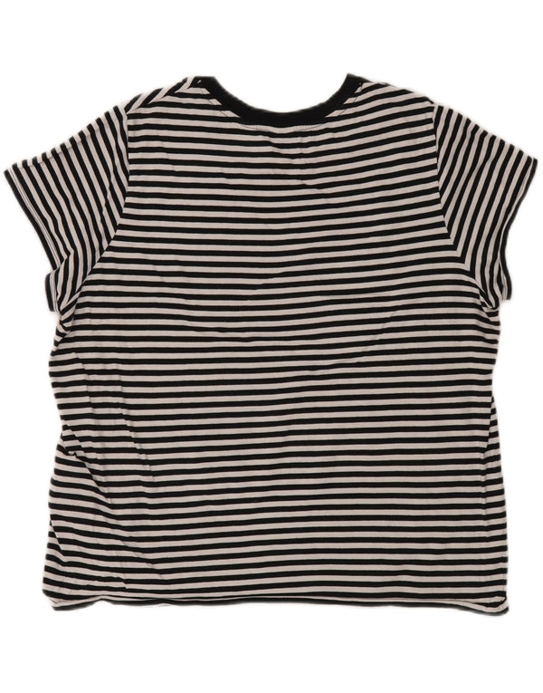 LEVI'S Womens T-Shirt Top UK 18 XL Black Striped Cotton