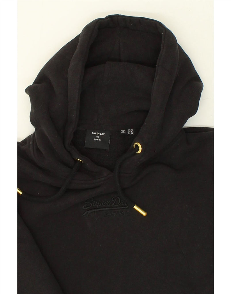 SUPERDRY Womens Hoodie Jumper UK 10 Small Black Cotton | Vintage Superdry | Thrift | Second-Hand Superdry | Used Clothing | Messina Hembry 