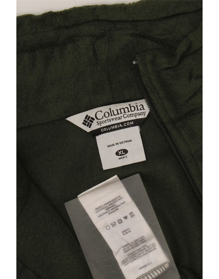 Columbia Mens Fleece Jacket UK 42 XL Khaki Polyester