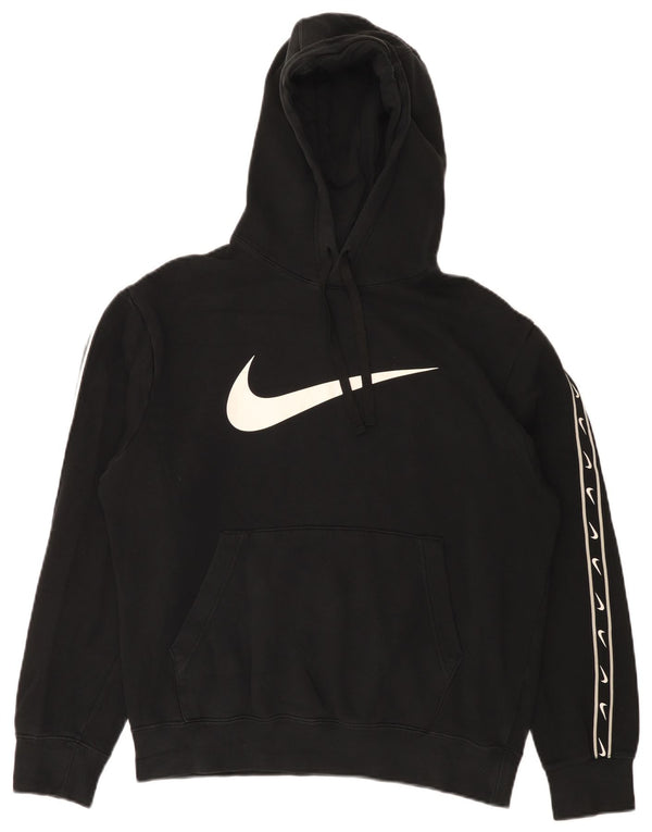 Nike Mens Graphic Hoodie Jumper Small Black Cotton