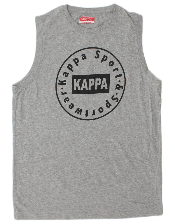 Kappa Mens Graphic Vest Top Medium Grey Flecked Cotton