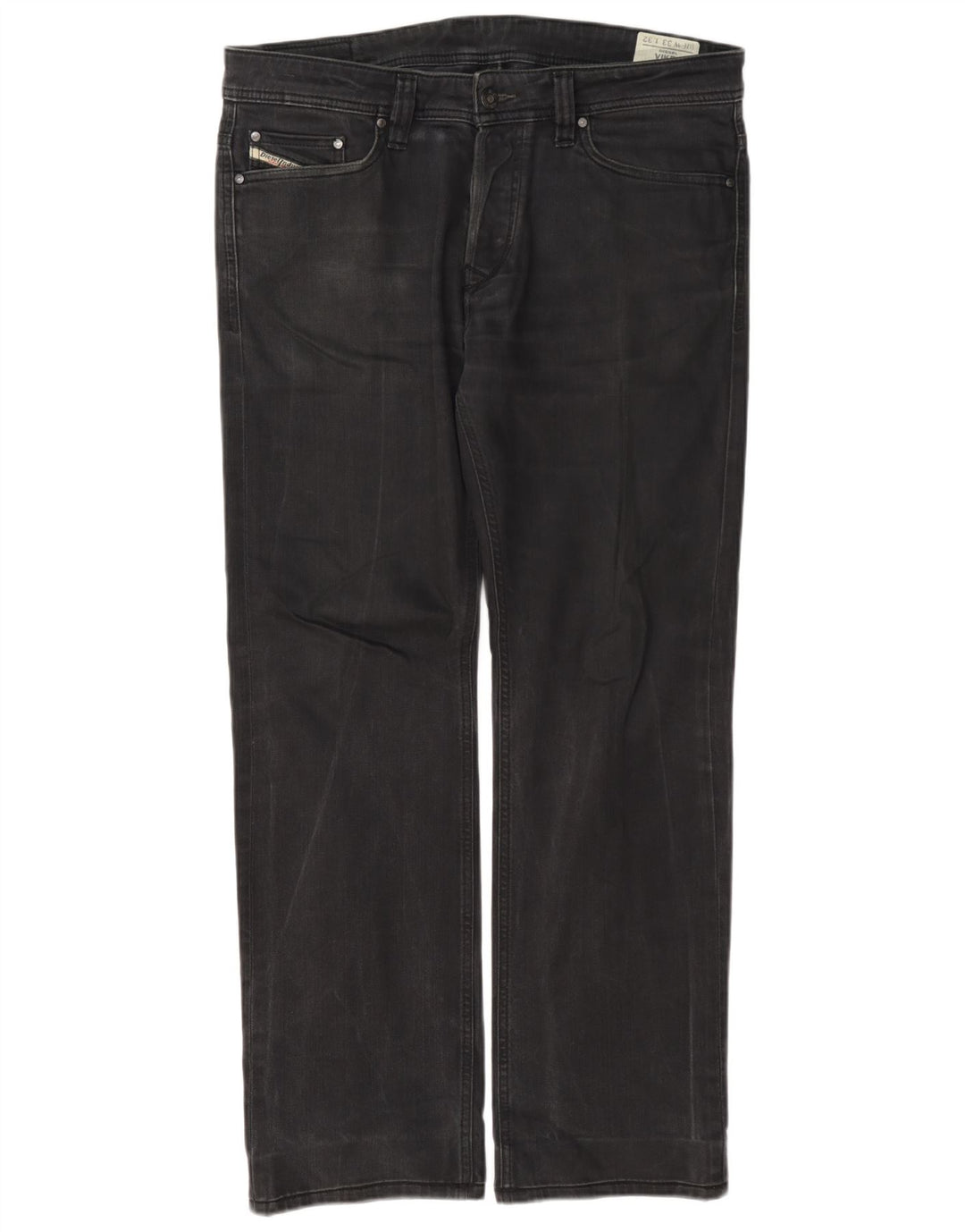 Diesel Mens Viker Straight Jeans W33 L32 Grey Cotton